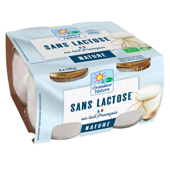 Yaourt nature - sans lactose - 4x125g