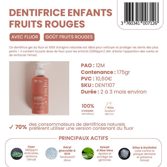 Dentifrice Enfants - Goût Fruits Rouges - 2