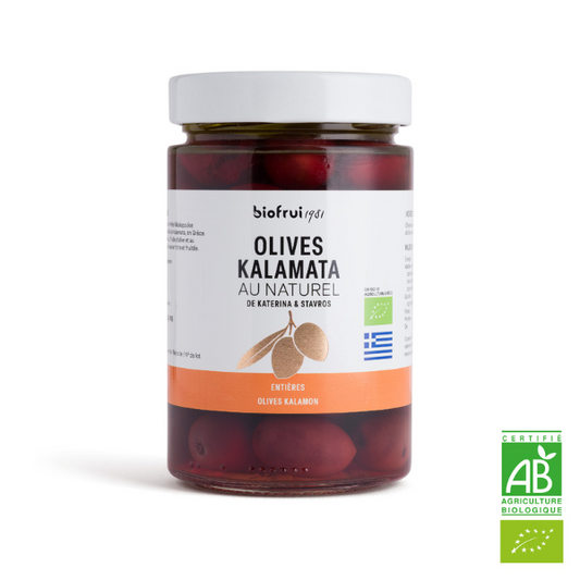 Olive kalamon noire de kalamata en saumure traditionnelle bio - 1
